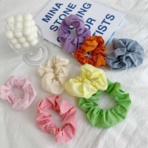 밝은 컬러 천 곱창 헤어 밴드 머리끈 고무줄 헤어끈 헤어 밴드 머리 끈 고무줄 액세서리 악세 사리