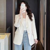 데일리룩 고급스러운 작은 정장 코트 여 이른 봄 가을 올 키의 분위기가 유행 드라이브 특별한