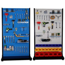 스탠드 타공 패널 대형 타공판 게시판 철제 타공보드, 단면 3단 걸이판 두께 1.2mm