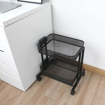 미용카트 미용웨건 가정용 탈착식 멀티 레벨 트롤리 선반 탄소강 중공 침실 거실 주방 보관 랙, ABlack2