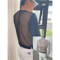 남성 골프 이너웨어 냉감 아이스 쿨 티셔츠 메쉬 여름 자외선차단 이너 골프복 검정색 흰색