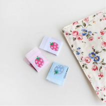 릴리패브릭 6개-끼움라벨) 딸기(3컬러) - 직조라벨, 화이트