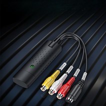 오디오 비디오 캡처 카드 어댑터 USB 케이블 USB 2.0-RCA 비디오 캡처 변환기, 검은색