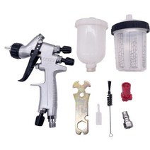 페인트스프레이건SUTU Spray Gun Mini 931G 1.2MM Nozzle 400CC Tank With Paint Mixing Cup+Adapter Spray, 04 silver Mixing Cup