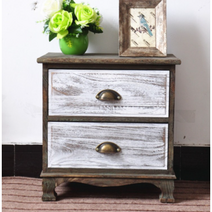 모던 심플 클래식 앤틱 빈티지 서랍장 원목 수납장, 949 더블 레트로 그린 45x30x46