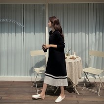 위드모먼트 / 밀타 배색 카라 원피스 - 3color