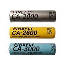 [MantaX] KC인증 보호회로 내장 FIREFLY 18650 리튬이온 배터리 충전지 택1, CA-3000
