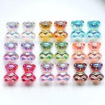 (3개입)오로라색 AB빛 곰돌이 재료파츠