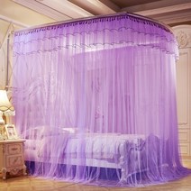 구매대행 U 자형 개폐식 모기장 1.8m 침대 1.5 가정용 2m 1.2 레일 브래킷041501j, 07. Purple-Yunuo (접