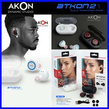 AKON 무선 블루투스 5.0 TWS 이어폰, BTKON2, 블랙