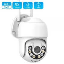 5MP 무선 IP 카메라 3MP 5 배 줌 야외 방수 와이파이 PTZ 스피드 돔 HD 1080P 2MP AI 자동 추적 CCTV iCSee 188161, 5M NO SD Card_CN | 영국 플러그