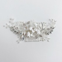 엘블랑꼬 셀프 웨딩 헤어 코사지 한복 머리장식 윈디2(빗핀타입), 1개, 화이트
