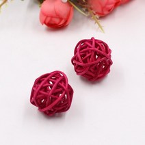 라탄소품 라탄등 라탄스툴 10PCS 인공 밀 짚 공 등나무 생일 파티 웨딩 공예 크리스마스 장식 DIY 홈 용품, 11 ball-rose Red_01 10pcs