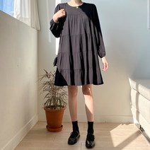아모르데이 여성용 데어캉캉원피스 쉬폰 주름 루즈핏 미니 A라인 원피스
