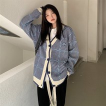 하트가디건 랩가디건 부클가디건 제니가디건 세련된 스트라이프 자수 카디건 ​​겨울 디자인 느슨한 격자 무늬 스웨터 캐주얼 sueter mujer