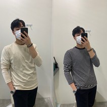 네파 깔끔! 심플! 일상복으로 소화하기너~무편한 데일리의정석! C/P 스트라이프 티셔츠 7I15340