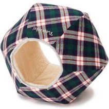 고양이집숨숨집 고양이 볼 하우스 숨숨집 침대 매트 방석 그린체, 옵션:그린체크, 그린체크