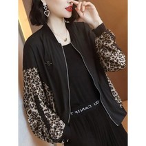 호피가디건 우먼 안티 시즌 클리어런스 레오파드 프린트 캐주얼 재킷 스프링 가, xxl【130-140약】, 검은색