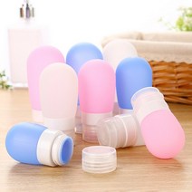 실리콘 화장품 원형 공병 빈용기 여행용 통 샴푸, 핑크_60ml