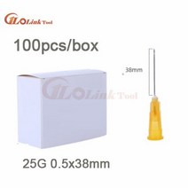 100 피스 의료용 주사 바늘 일반 끝 노치 엔도 팁 주사기 도구 18G 21G 22G 23G 25G 27G 30G 32G x 4mm, [06] 25G 0.5X25MM