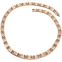 일본게르마늄 야구선수 목걸이 어깨 결림과 허리 통증 완화를 위한 자기 스테인리스 140, 로즈골드