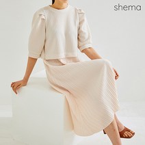 세마 플리츠배색볼륨소매원피스_H2M1OP3130