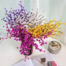 매화 플라스틱 인공 꽃 40cm 분기 6 개 구정 봄 축제 정원 DIY 꽃다발 부활절 발렌타인 꽃다발, 05 Random mixed
