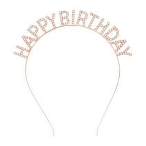 생일머리띠 로즈골드 메탈 헤어밴드 버스데이 파티 행사