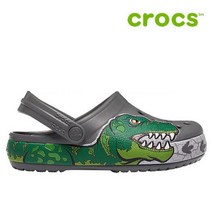 크록스 아동 샌들 41- 206157-0DA Kids Crocs Fun Lab Dino Band Lights Clog Slate Grey