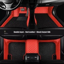캐딜락 트렁크 바닥 실내 가죽 코일매트 XT4 XT5 XT6 CT4 CT5 CT6 CTS 차박 스타일링 간지 에스컬레이드 2010 2009 2008 2007 2006 자동차, 1-레드 더블