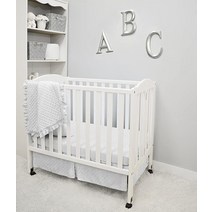 American Baby Company Heavenly Soft 밍키 도트 3피스 미니/휴대용 아기 침대 침구 세트 에크루 남아 및 여아용, White