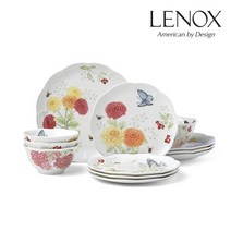 레녹스 버터플라이 메도우 하베스트 875795 브런치 12p, 혼합색상, 대접시 4p + 중접시 4p + 다용도볼 4p