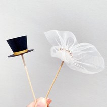 면사포토퍼 웨딩 베일 신사모자 결혼기념일 토퍼, 웨딩베일