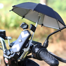 오토바이 바이크 자전거 스마트폰 햇빛 비 눈 차단 우산, 레드