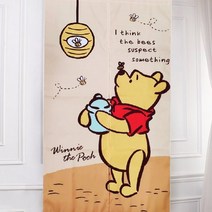 디즈니 곰돌이푸 꿀통 도어 바란스 문 가리개 가림막 캐릭터 커튼