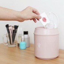 미니멀리즘 책상 화장대 베드룸 원터치 예쁜캔 휴지통, 베이지