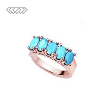 [다섯가지보석] 14k GP 모던 터키석 반지