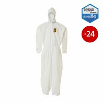크린가드 A30 보호복 후드 흰색 x 24벌 1박스 사이즈 43033 43035, 43035 특대형 XL