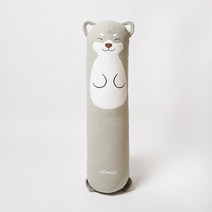 그린베어 꿀몽 대형 바디필로우 롱쿠션 커버 안고자는베개 쿠션, 그레이