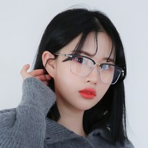 라핑 멀린 스퀘어 하금테 블루라이트 차단 남녀공용 반뿔테 사각 패션 안경테