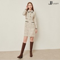 JJ지고트 브레이드 장식 체크 원피스 GMBP0OP26