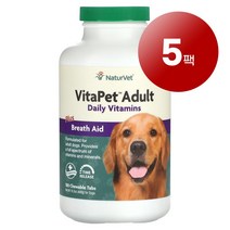 리암마켓 NaturVet 네이처벳 강아지용 구취 제거 보층제 츄어블 180정 468g 1팩, 5팩