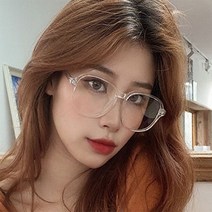 PG 빅사이즈 오버핏 투명화이트 뿔테 안경테
