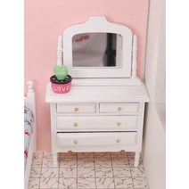 미니화장대 입식미니화장대 좌삭화장대 화장품정리대미니어처 화장대 메이크업 테이블 화이트 유리 거울 미, 01 White