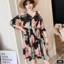 가바바 여성 빅사이즈 원피스 휴양지필수템 나시 오프숄더 미니원피스 G50109