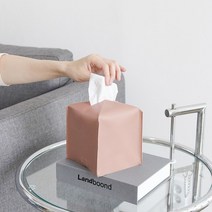 [올리빙] 북유럽풍 모던 가죽 냅킨케이스, 인디핑크