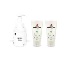 생활의정석 휴대용 손소독제60ml 2개+핸드워시용기자몽향300ml 1개