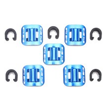 5Pcs 알루미늄 합금 자전거 고정 C 형 브레이크 케이블 가이드 튜브 도로 자전거 C-클립, 1개, blue, 단일