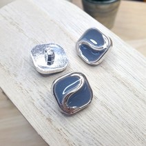 비즈라이프 에폭 보석단추2, 1봉, 15mm사각 그레이/6개