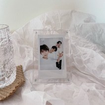 포카홀더 Sharkbang-3 인치 아크릴 사진 프레임 74mm x 104mm 투명 카드 디스플레이 마그네틱 데스크탑 장식 홀더 가정 용품, 01 Transparent